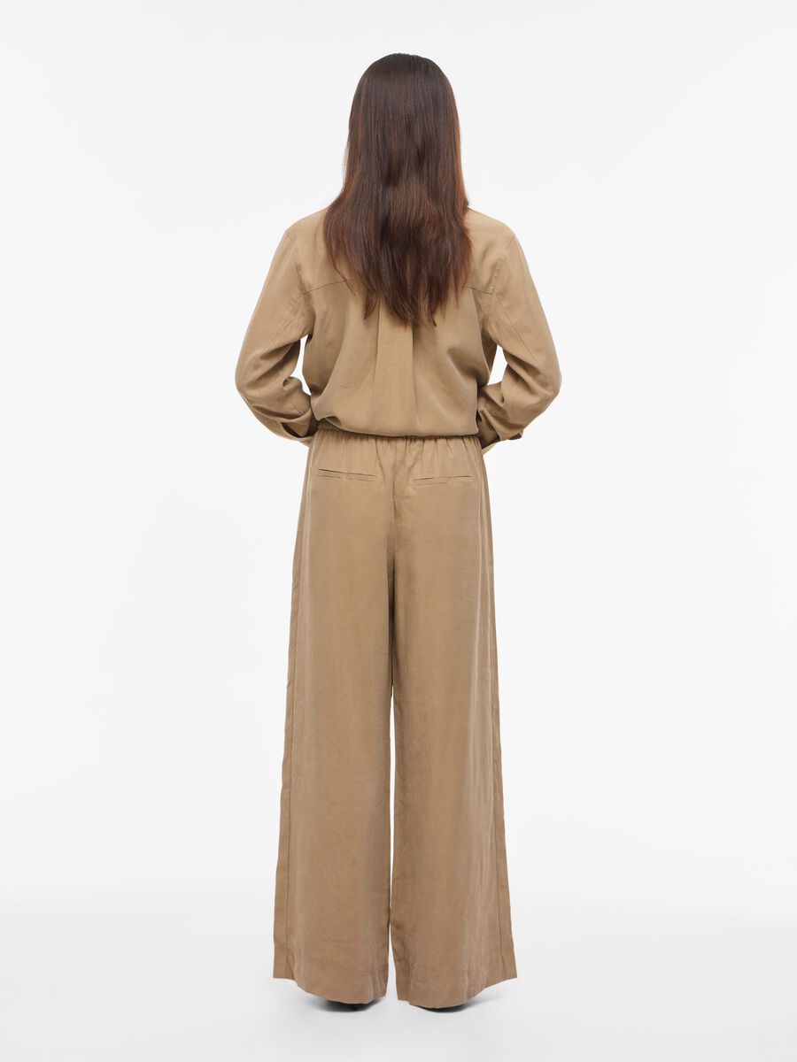 Carousel image - HIGH WAIST WIDE-LEG TROUSERS, Petrified Oak | 2