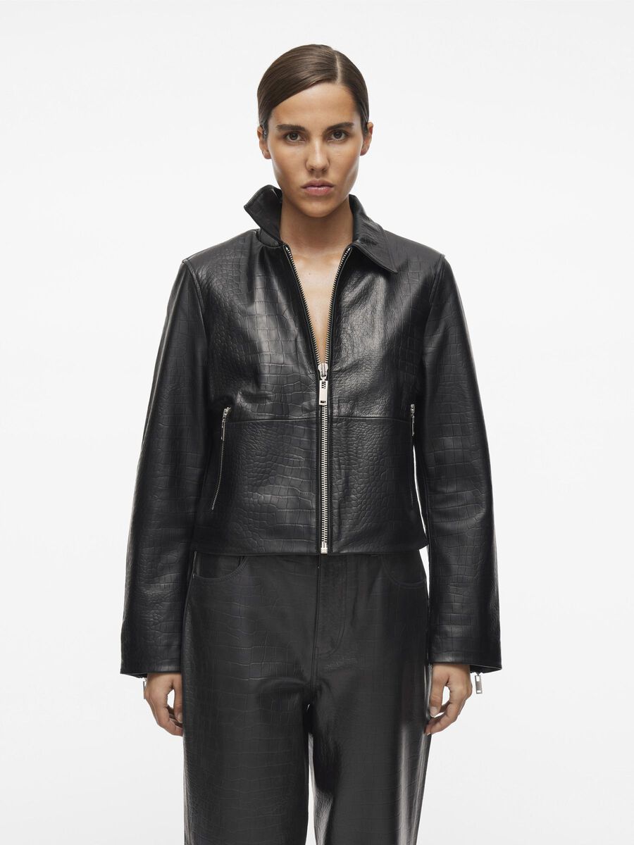 VILA SHORT LEATHER JACKET, Meteorite, highres - 14102848_Meteorite_003.jpg