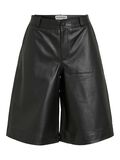 VILA MID-WAIST LONG LEATHER SHORTS, Meteorite, highres - 14107779_Meteorite_001.jpg