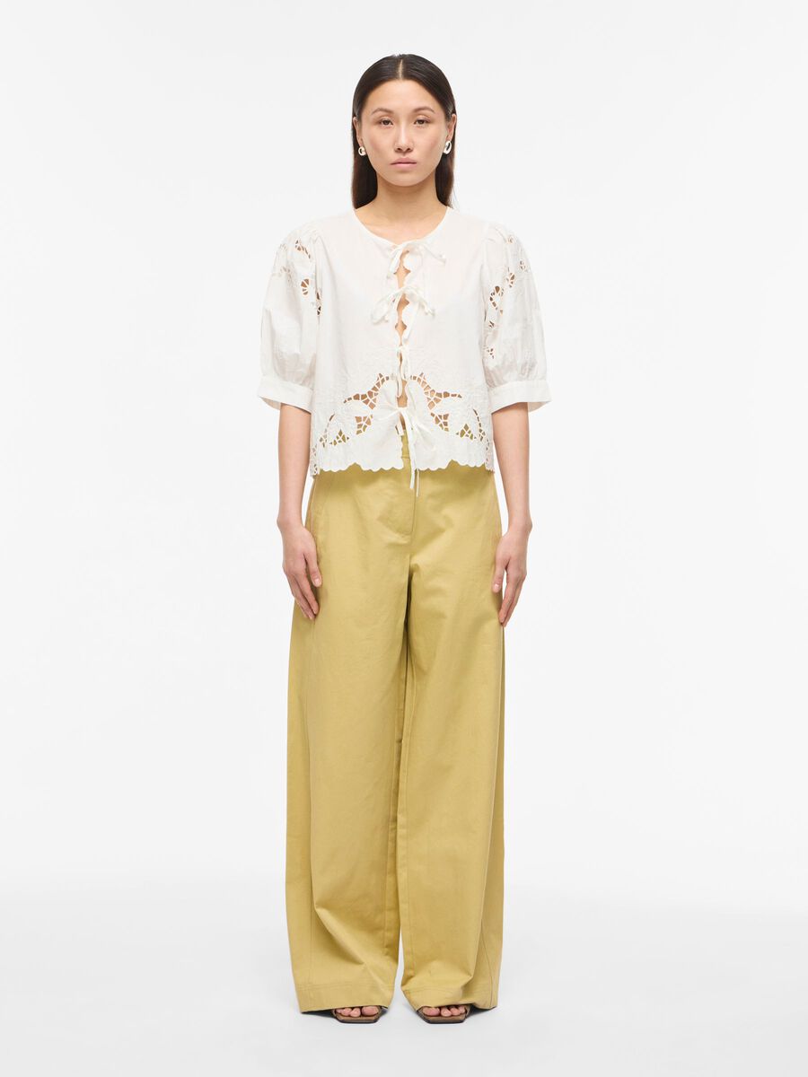 Product tile image - ROUND NECK SHORT SLEEVED TOP, Cloud Dancer | 14114081_CloudDancer