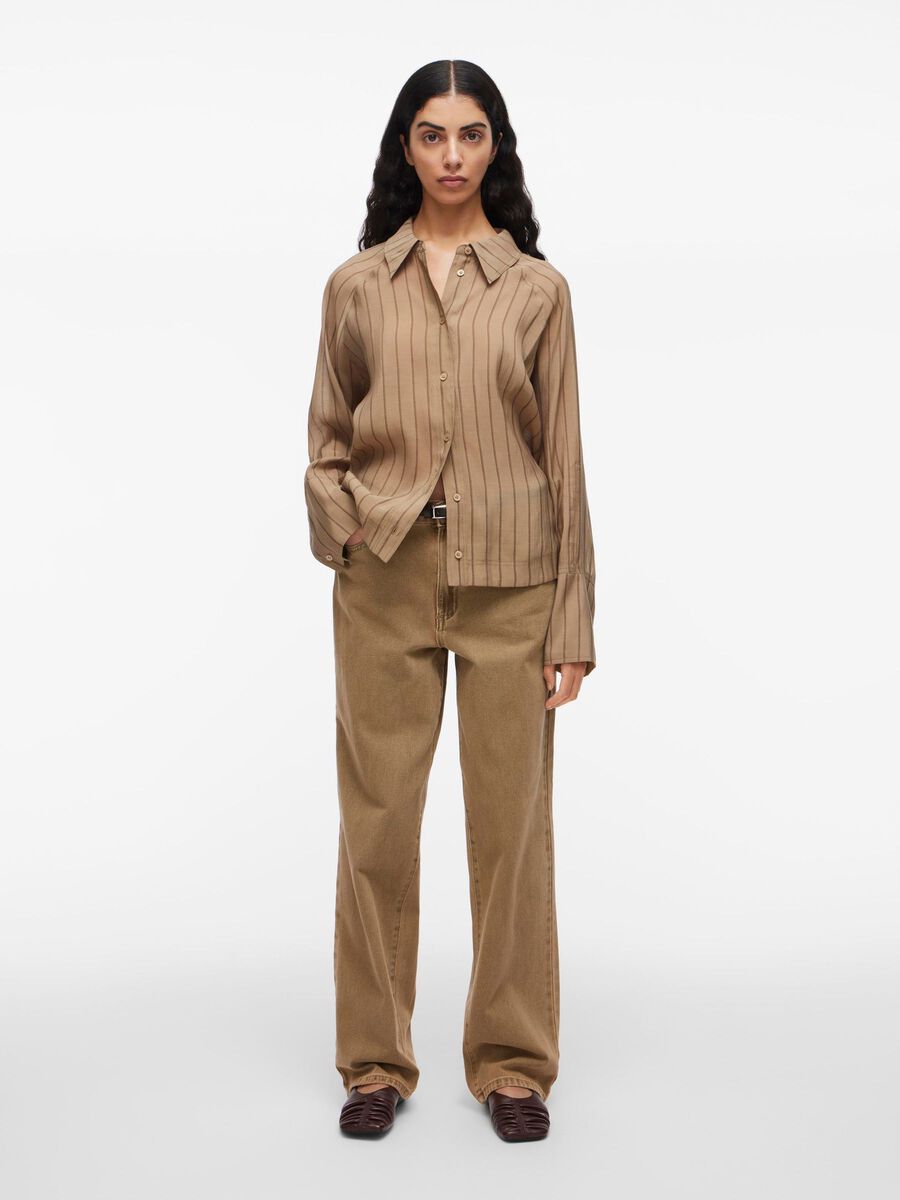 Product tile image - STRIPED LONG SLEEVED SHIRT, Petrified Oak | 14108514_PetrifiedOak