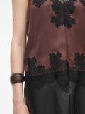 Product image thumbnail - LACE TRIM STRAP TOP, Chicory Coffee | 5
