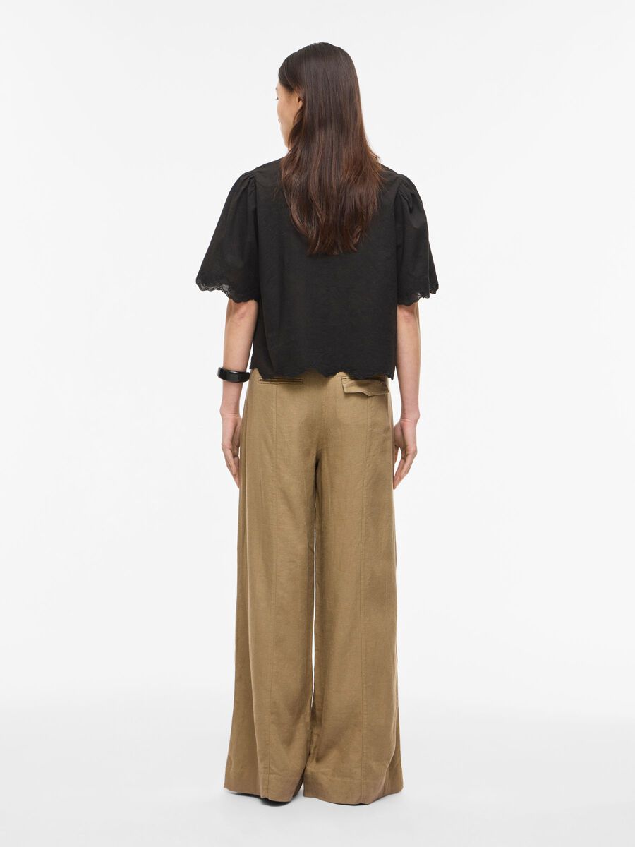 Carousel image - HIGH WAIST WIDE-LEG TROUSERS, Petrified Oak | 2