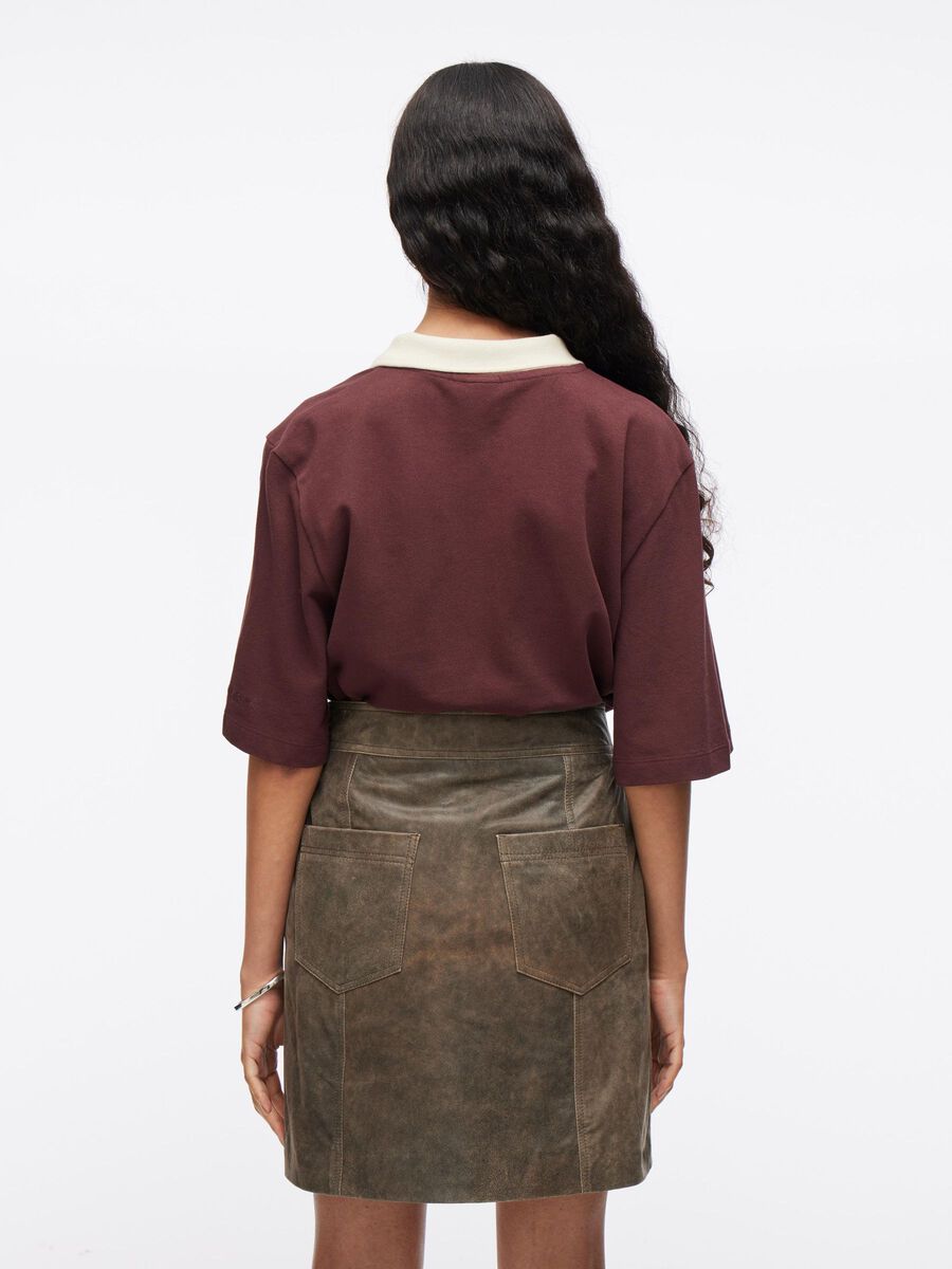 VILA COTTON POLO T-SHIRT, Decadent Chocolate, highres - 14108778_DecadentChocolate_1210061_004.jpg