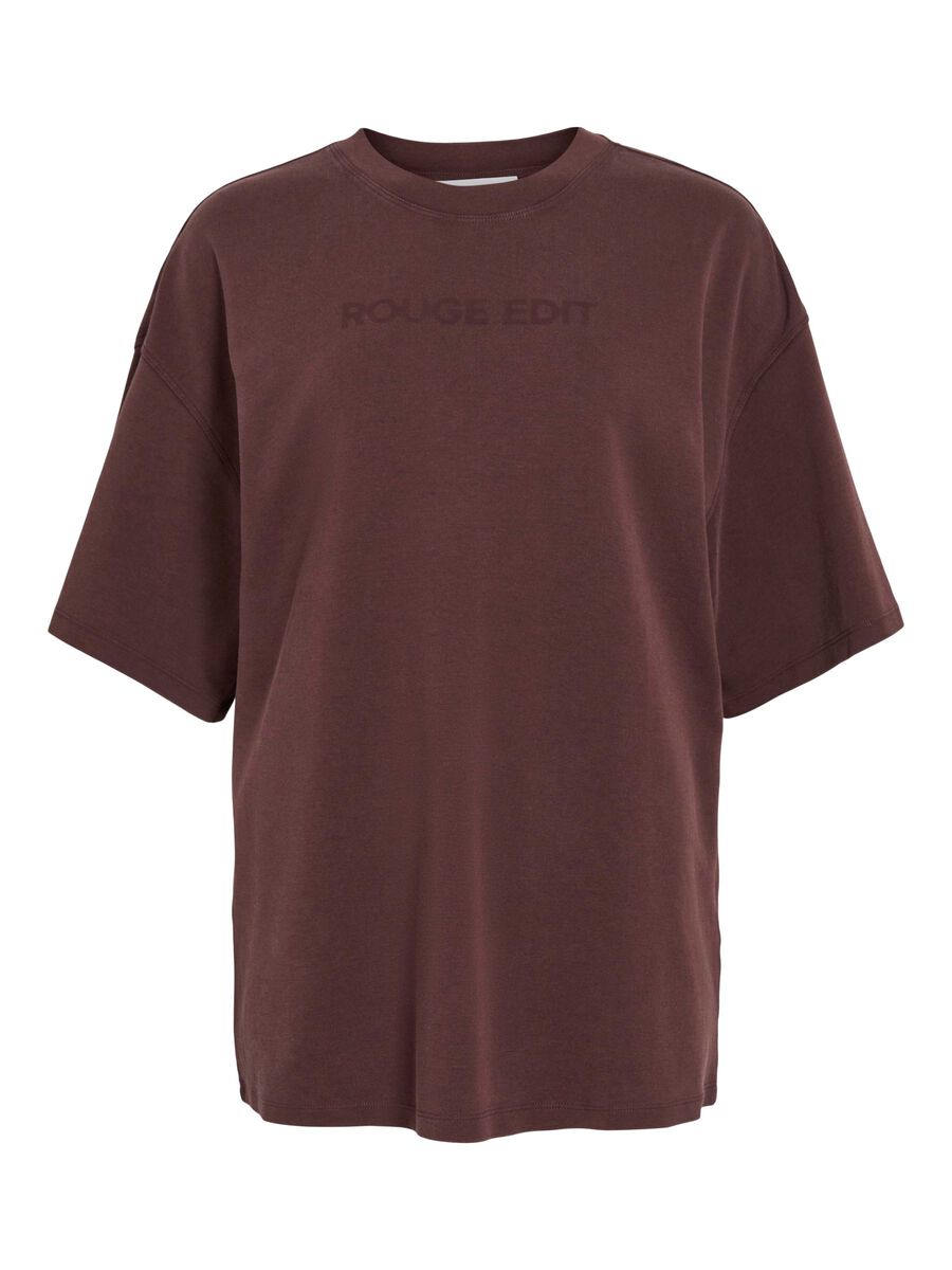 VILA COTTON T-SHIRT, Decadent Chocolate, highres - 14108017_DecadentChocolate_001.jpg