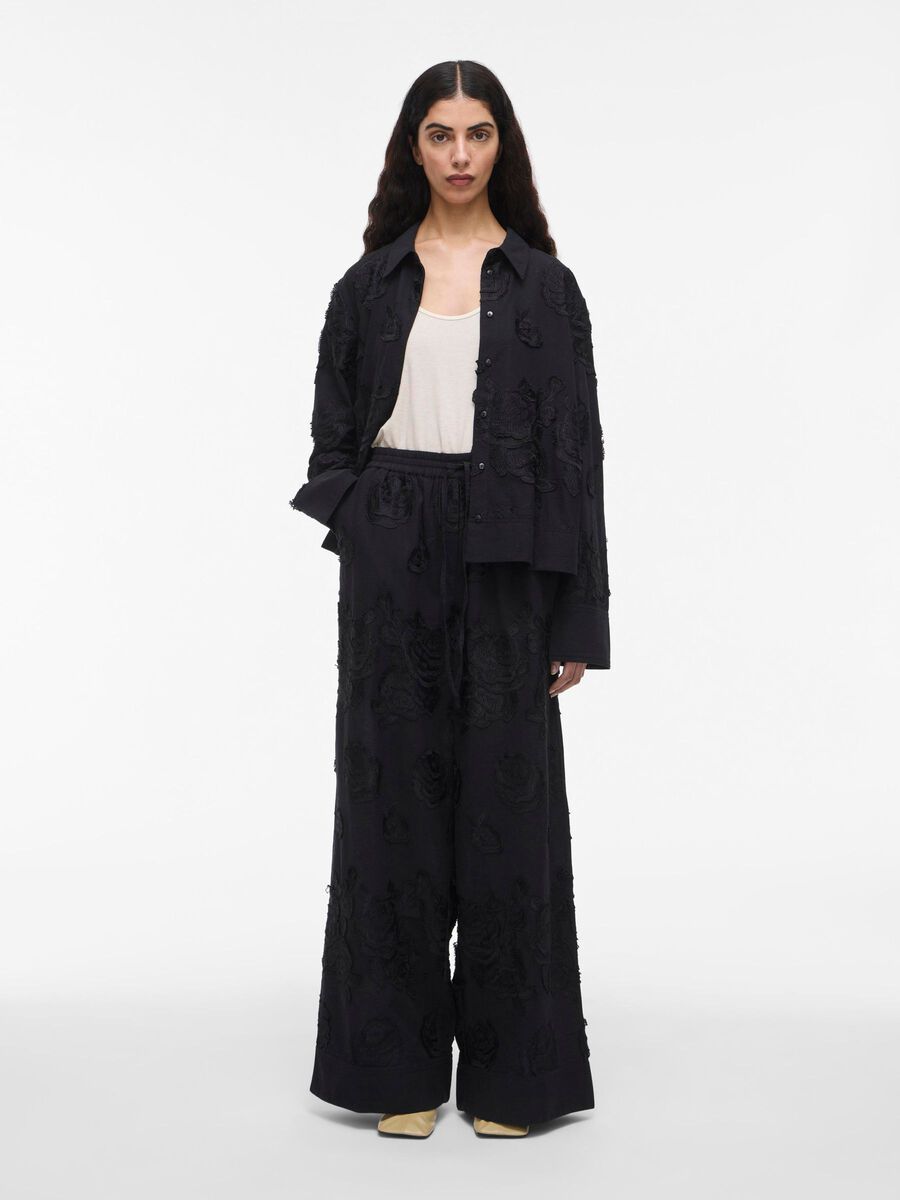 Product tile image - HIGH-WAIST WIDE-LEG TROUSERS, Meteorite | 14108771_Meteorite