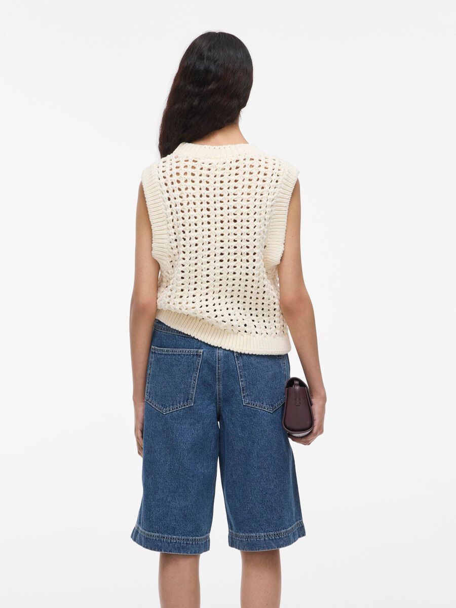 VILA ROUND NECK KNITTED VEST, Birch, highres - 14107742_Birch_004.jpg