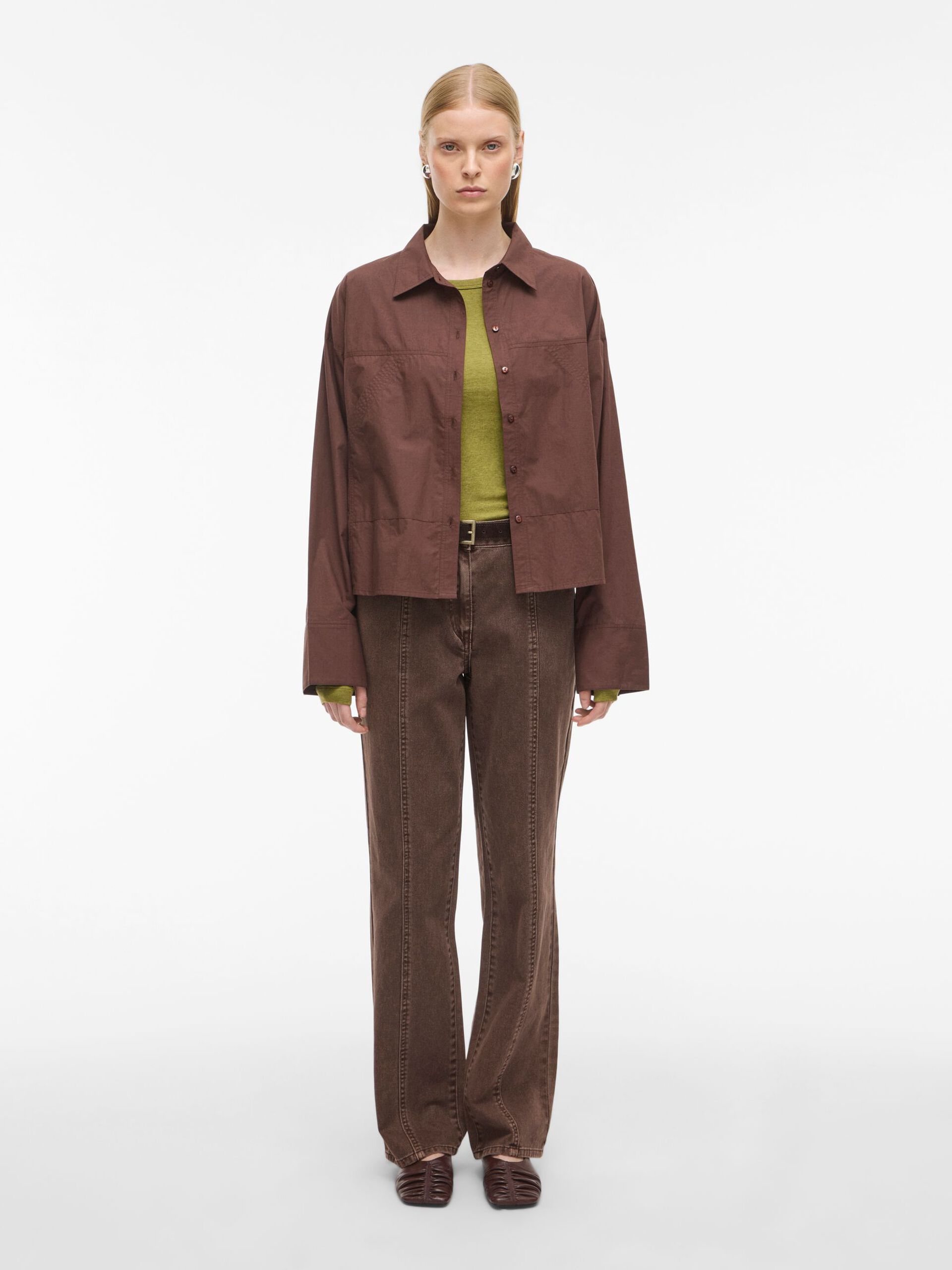 Carousel image - COTTON LONG SLEEVED SHIRT, Chicory Coffee | 4