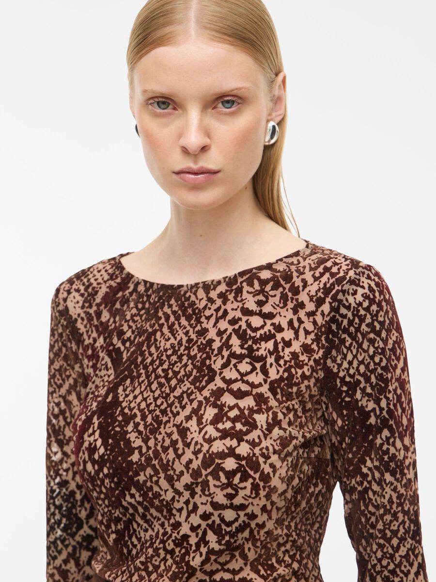 Carousel image - ROUND NECK LONG SLEEVED TOP, Chicory Coffee | 3