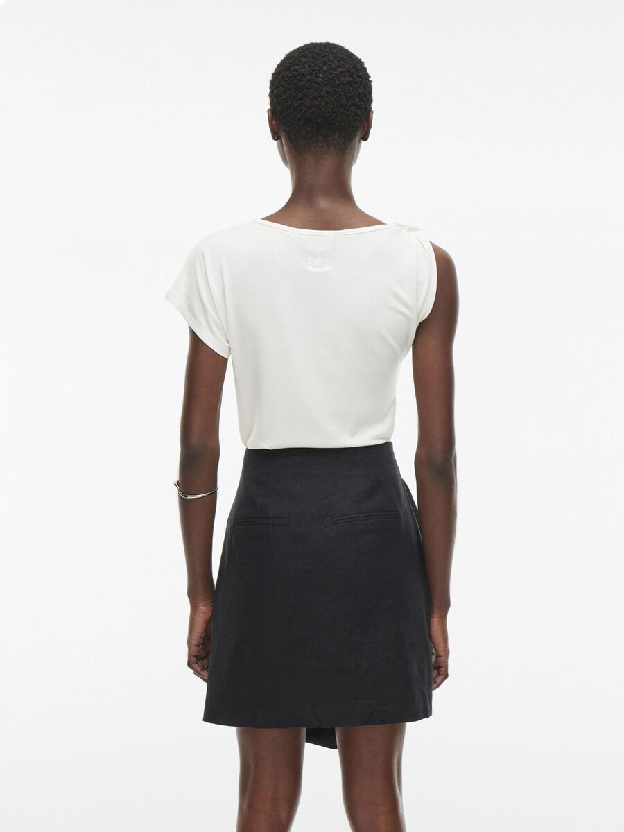 VILA ROUND NECK SHORT SLEEVED TOP, Cloud Dancer, highres - 14105894_CloudDancer_004.jpg