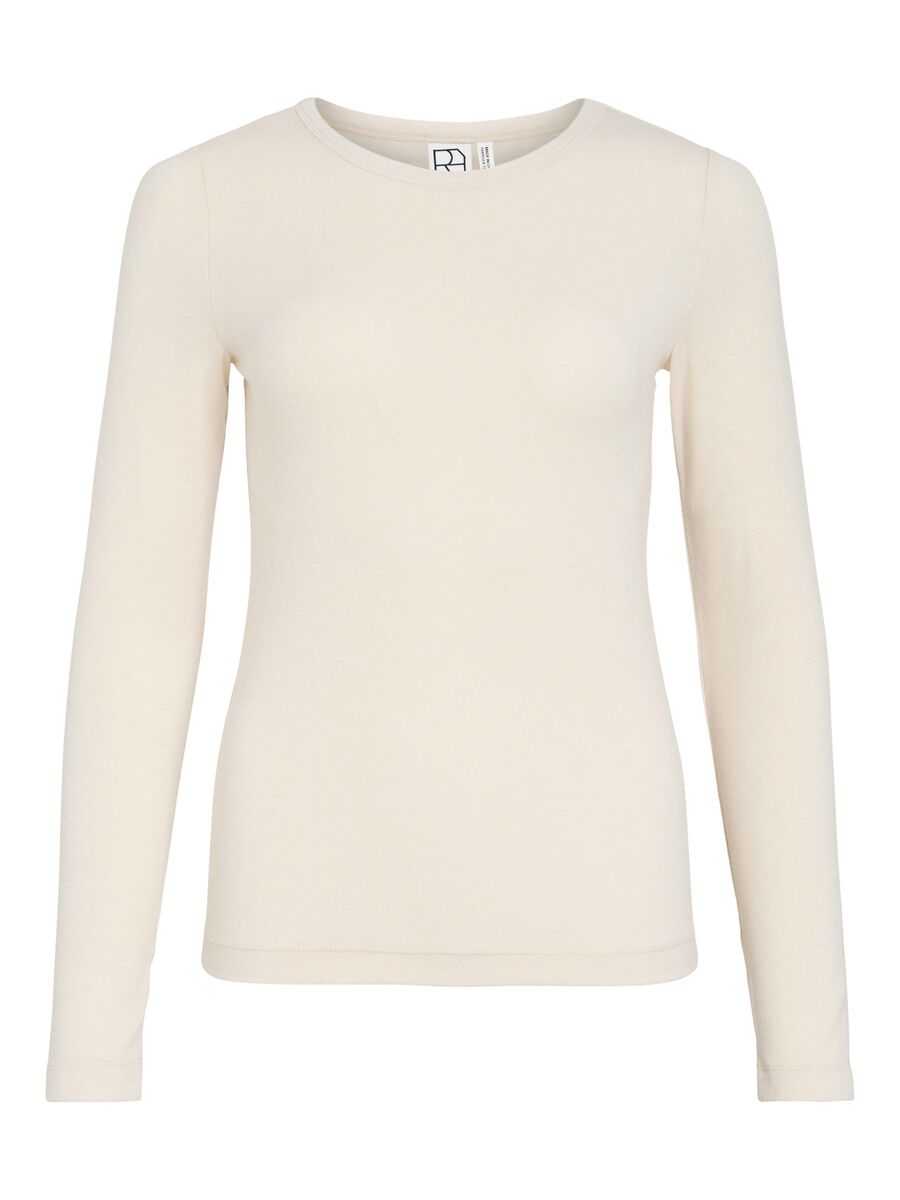 Product tile image - ROUND NECK LONG SLEEVED TOP, Birch | 14112182_Birch