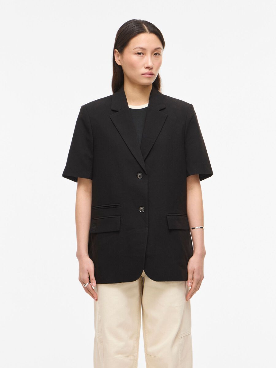 Product tile image - SHORT SLEEVED BLAZER, Meteorite | 14114232_Meteorite_1258140