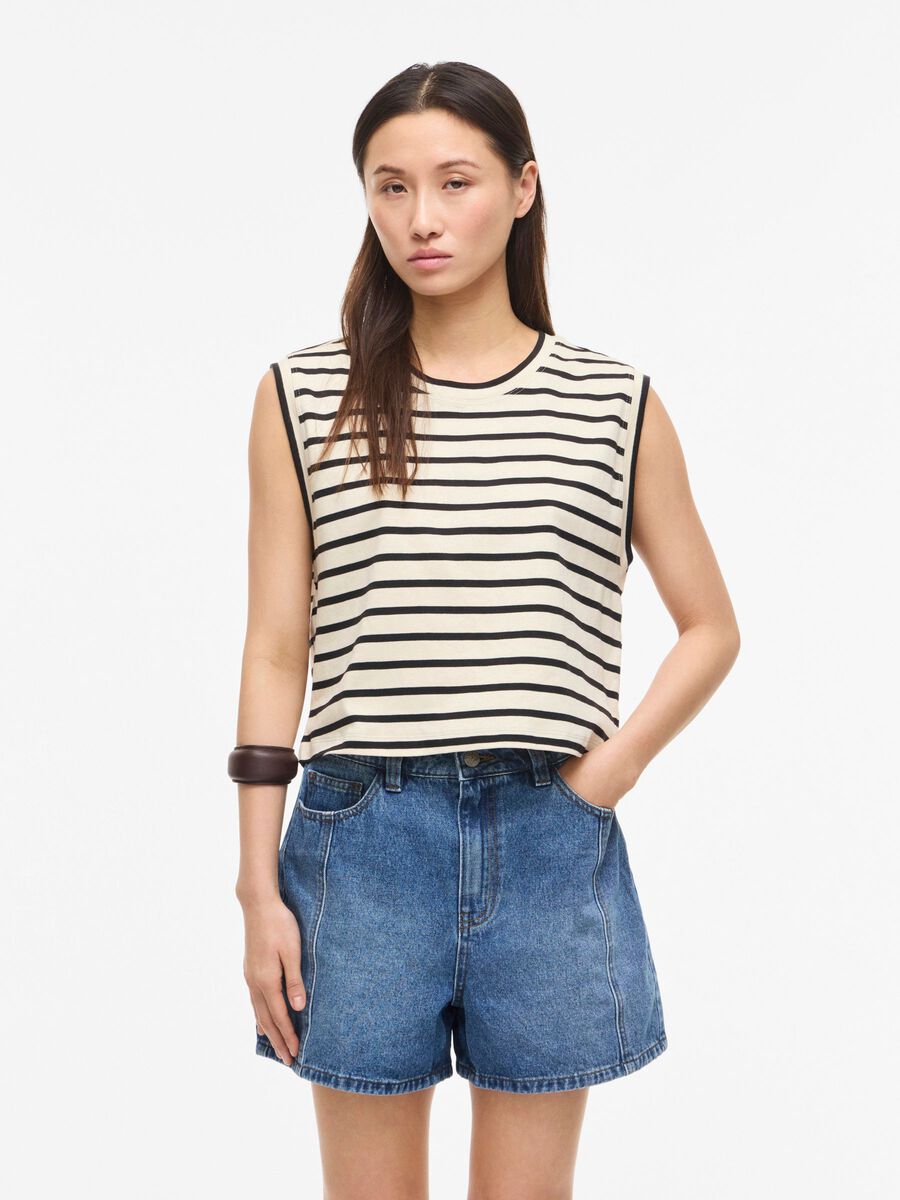 Product tile image - ROUND NECK SLEEVELESS TOP, Meteorite | 14114757_Meteorite_1260499