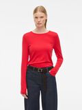 Product image thumbnail - ROUND NECK LONG SLEEVED TOP, Chinese Red | 1