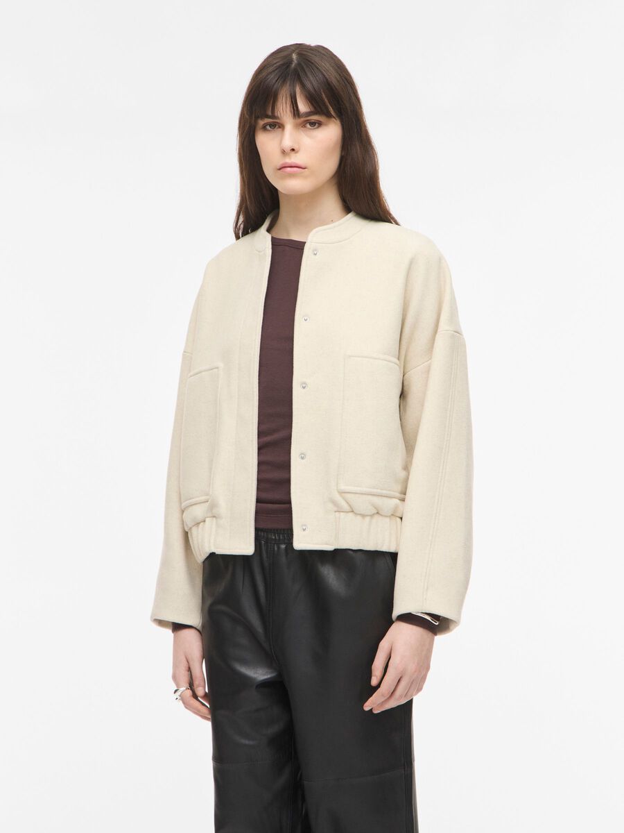 Product tile image - BUTTONED BOMBER JACKET, Birch | 14105086_Birch
