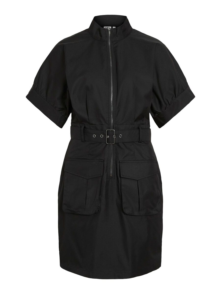 VILA SHORT SLEEVED SHORT DRESS, Meteorite, highres - 14109238_Meteorite_001.jpg