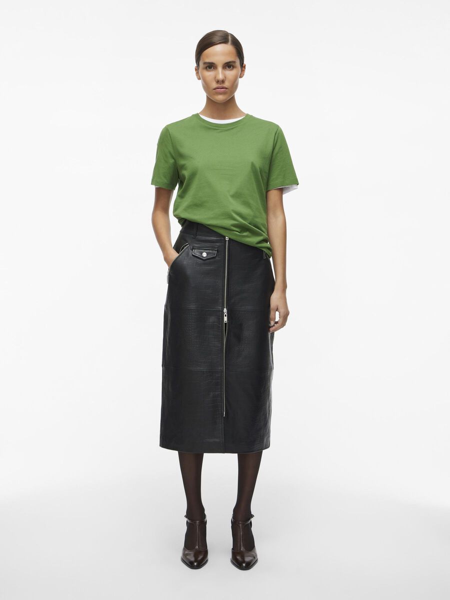 VILA COTTON T-SHIRT, Artichoke Green, highres - 14100937_ArtichokeGreen_005.jpg