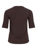 Product image thumbnail - ROUND NECK SHORT SLEEVED TOP, Seal Brown | 2