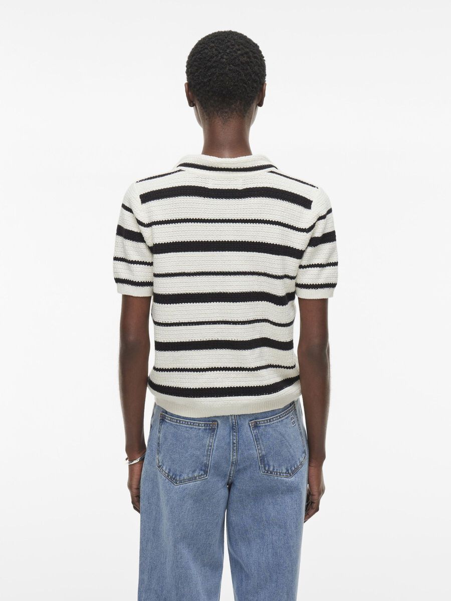 VILA SHORT SLEEVED KNITTED TOP, Birch, highres - 14105934_Birch_1176306_004.jpg