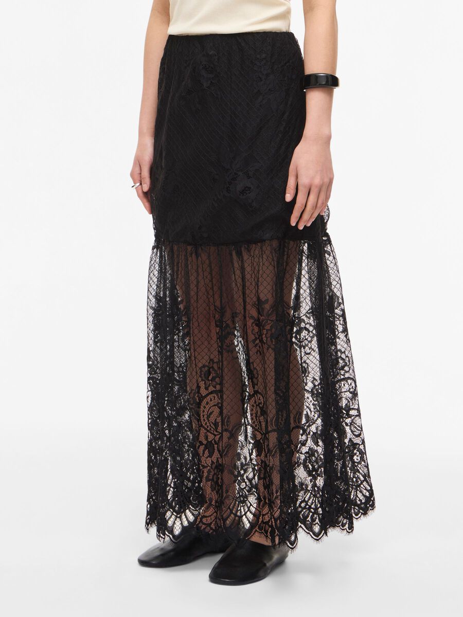 Product tile image - LACE MAXI SKIRT, Meteorite | 14114710_Meteorite