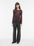 Product image thumbnail - ROUND NECK LONG SLEEVED TOP, Seal Brown | 4
