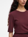 VILA ROUND NECK SHORT SLEEVED TOP, Decadent Chocolate, highres - 14108417_DecadentChocolate_007.jpg