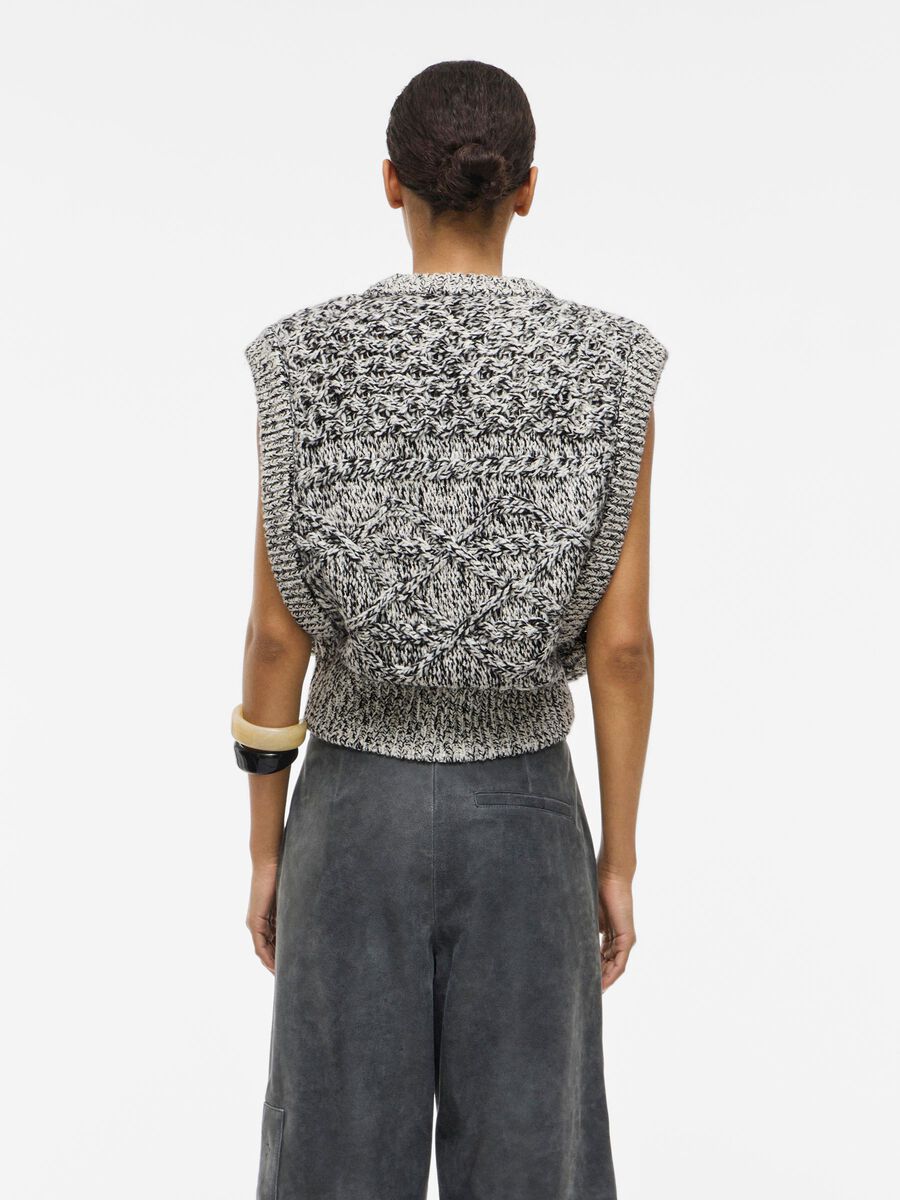 Carousel image - ROUND NECK KNITTED VEST, Meteorite | 2