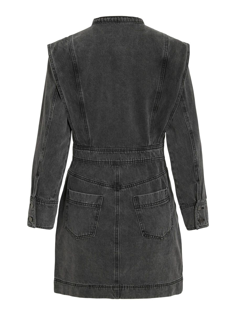 VILA LONG SLEEVED DENIM DRESS, Meteorite, highres - 14108592_Meteorite_002.jpg