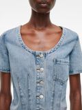VILA DENIM SHORT SLEEVED TOP, Light Blue Denim, highres - 14105765_LightBlueDenim_006.jpg
