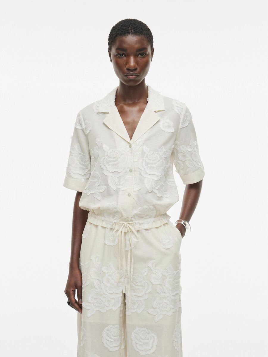 VILA SHORT SLEEVED SHIRT, Birch, highres - 14105922_Birch_003.jpg