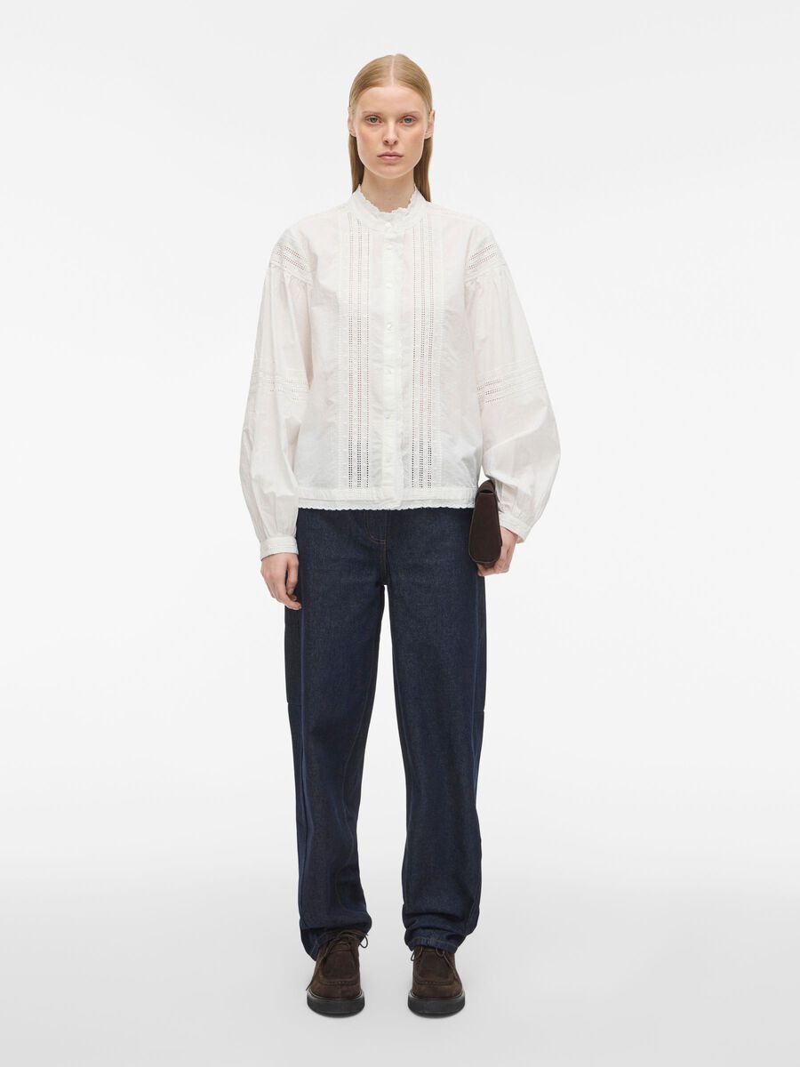 Product tile image - MANDARIN COLLAR LONG SLEEVED SHIRT, Cloud Dancer | 14110339_CloudDancer
