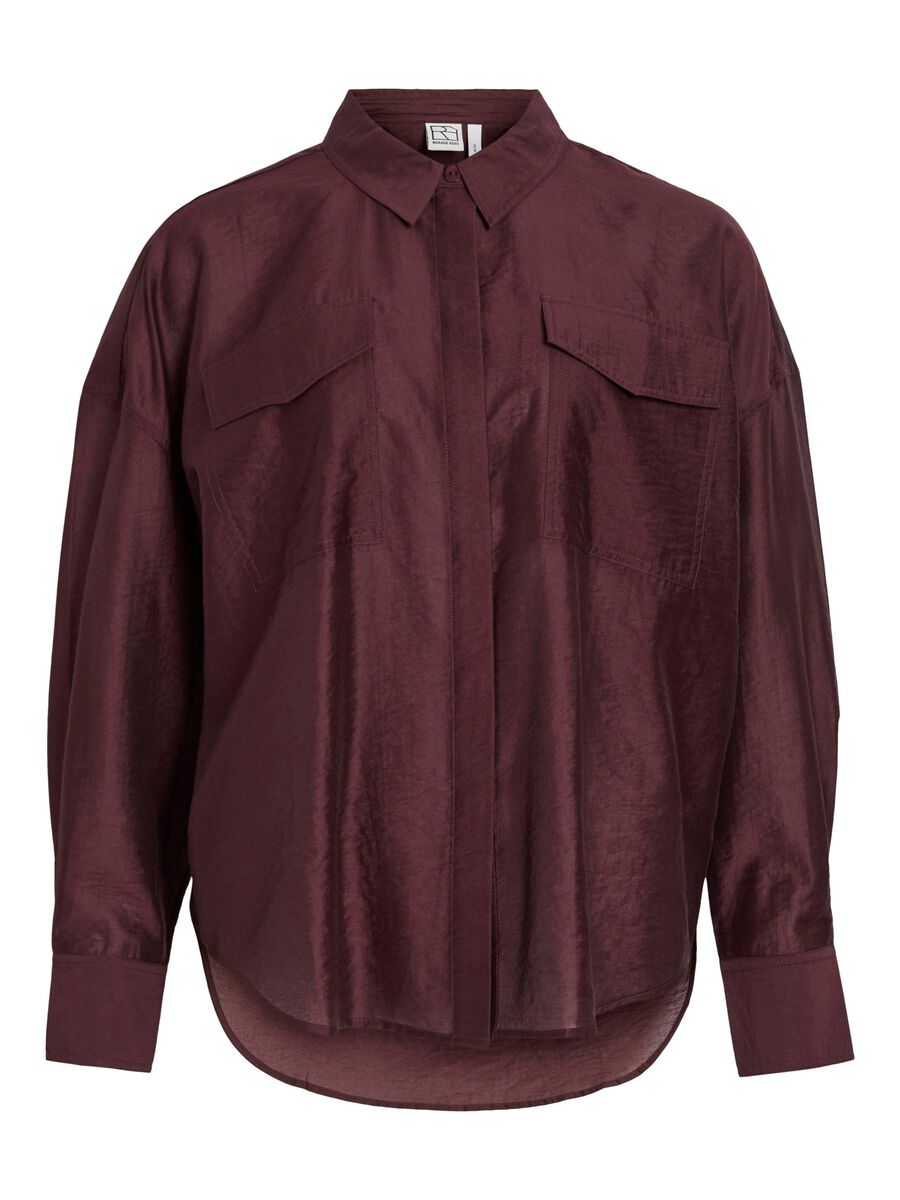 VILA OVERSIZED LONG SLEEVED SHIRT, Decadent Chocolate, highres - 14107743_DecadentChocolate_001.jpg