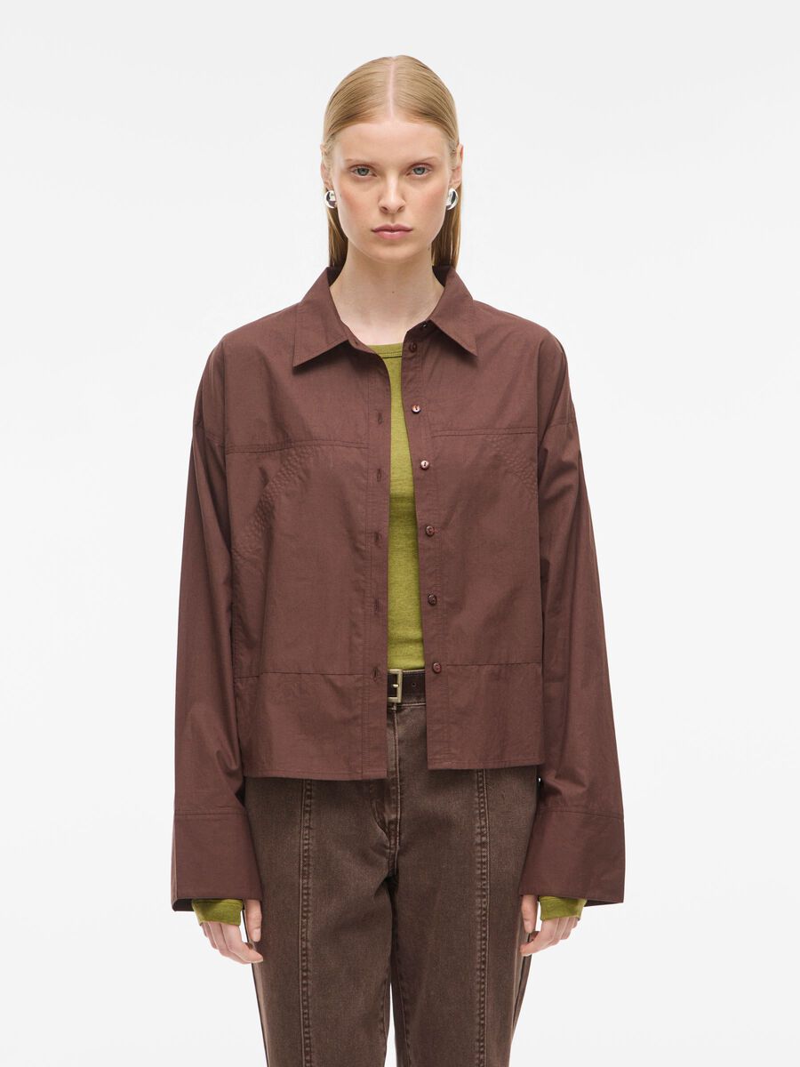Carousel image - COTTON LONG SLEEVED SHIRT, Chicory Coffee | 1