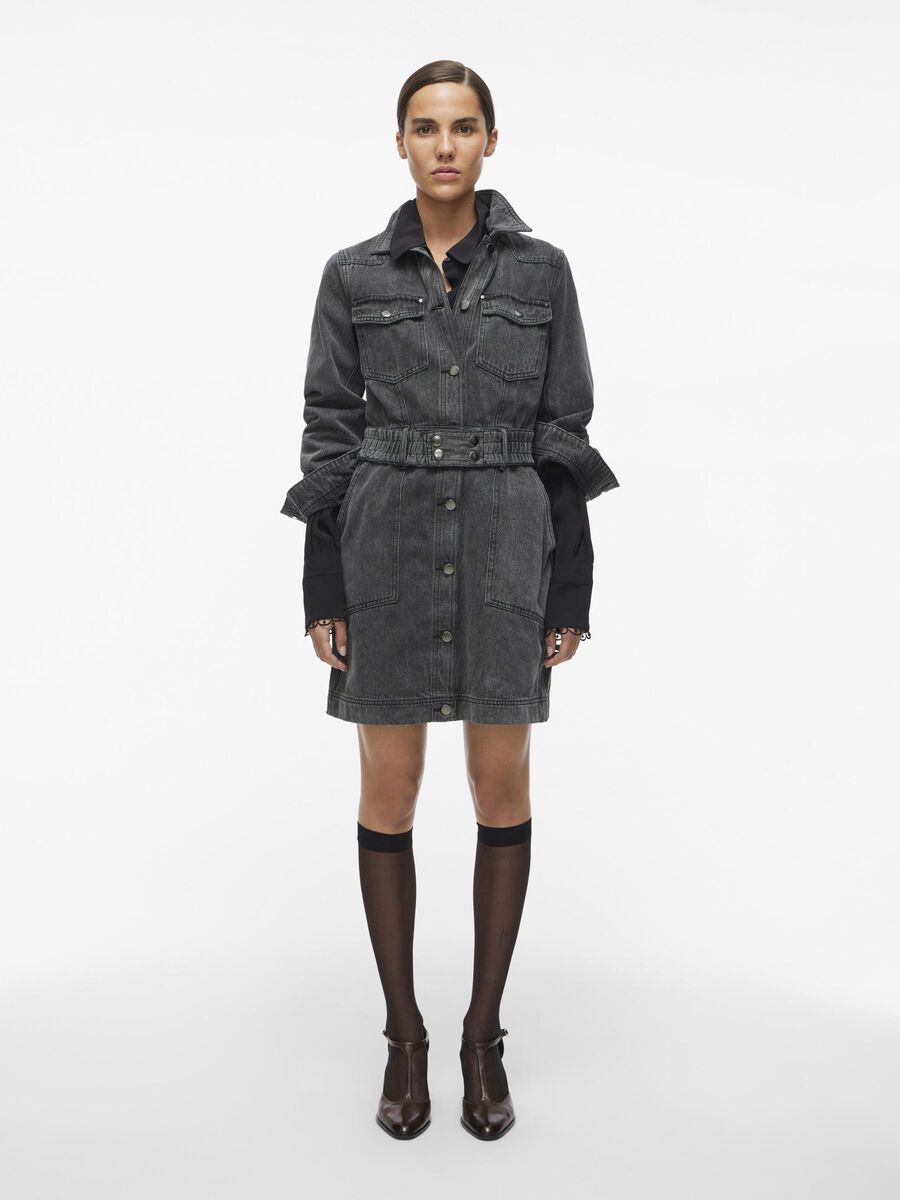 VILA SHORT DENIM DRESS, Meteorite, highres - 14103281_Meteorite_005.jpg