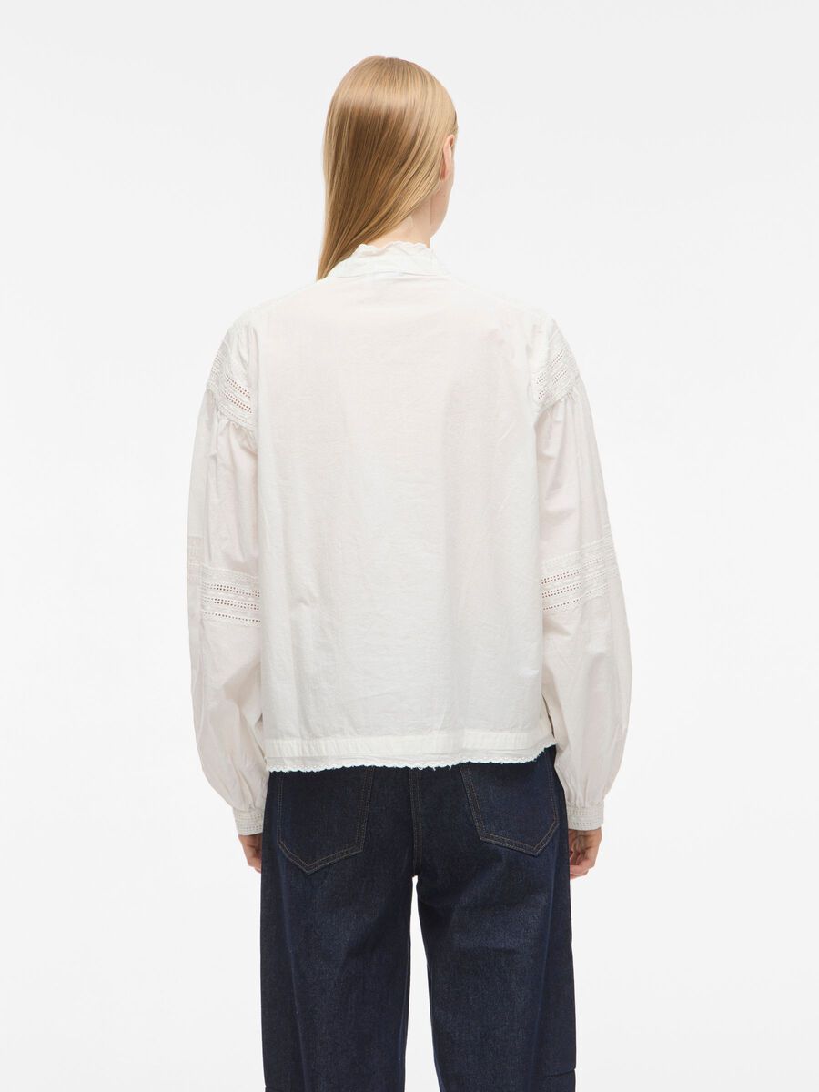 Carousel image - MANDARIN COLLAR LONG SLEEVED SHIRT, Cloud Dancer | 2