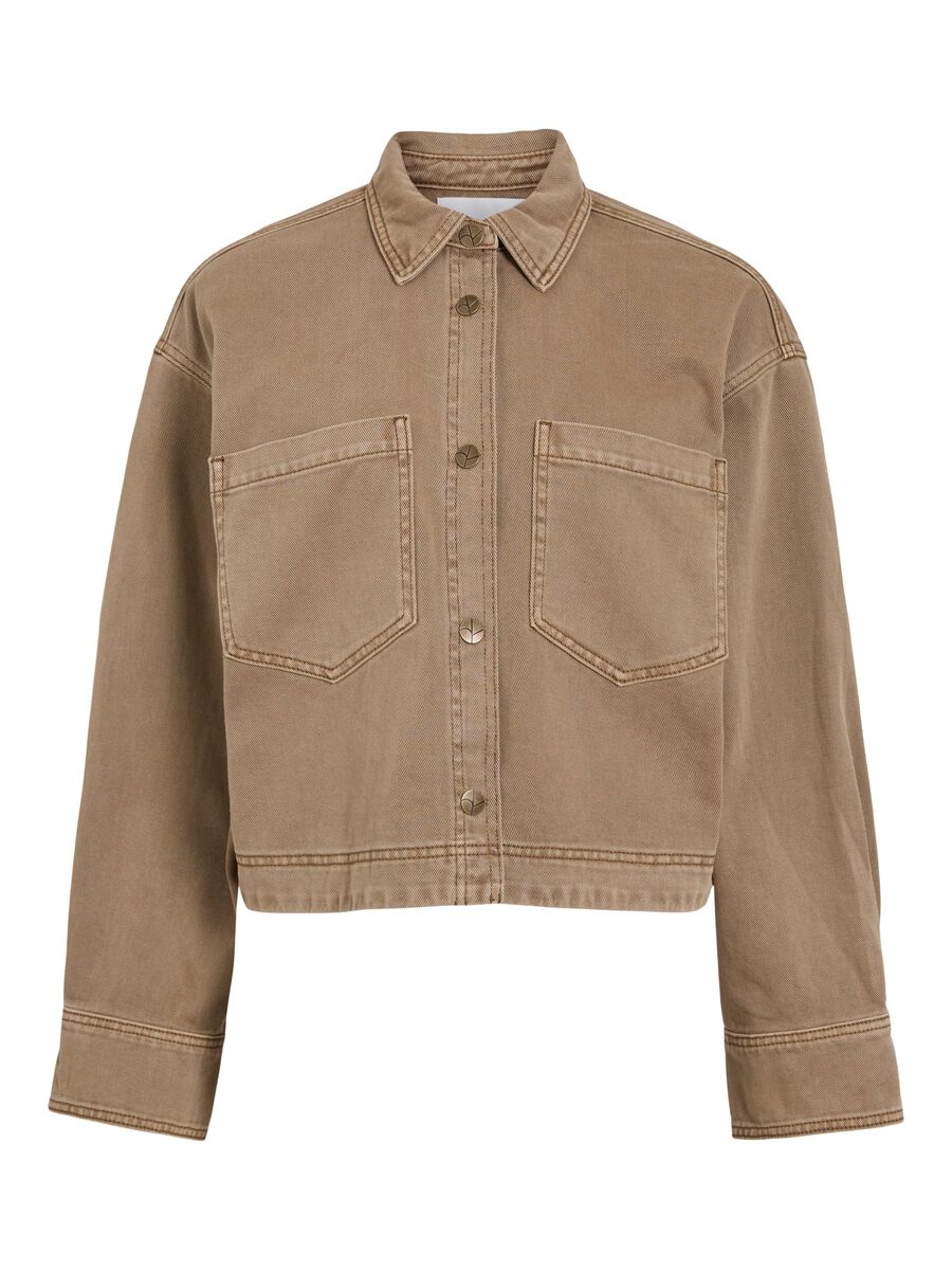 Product tile image - BUTTONED DENIM SHIRT, Dull Gold | 14117033_DullGold