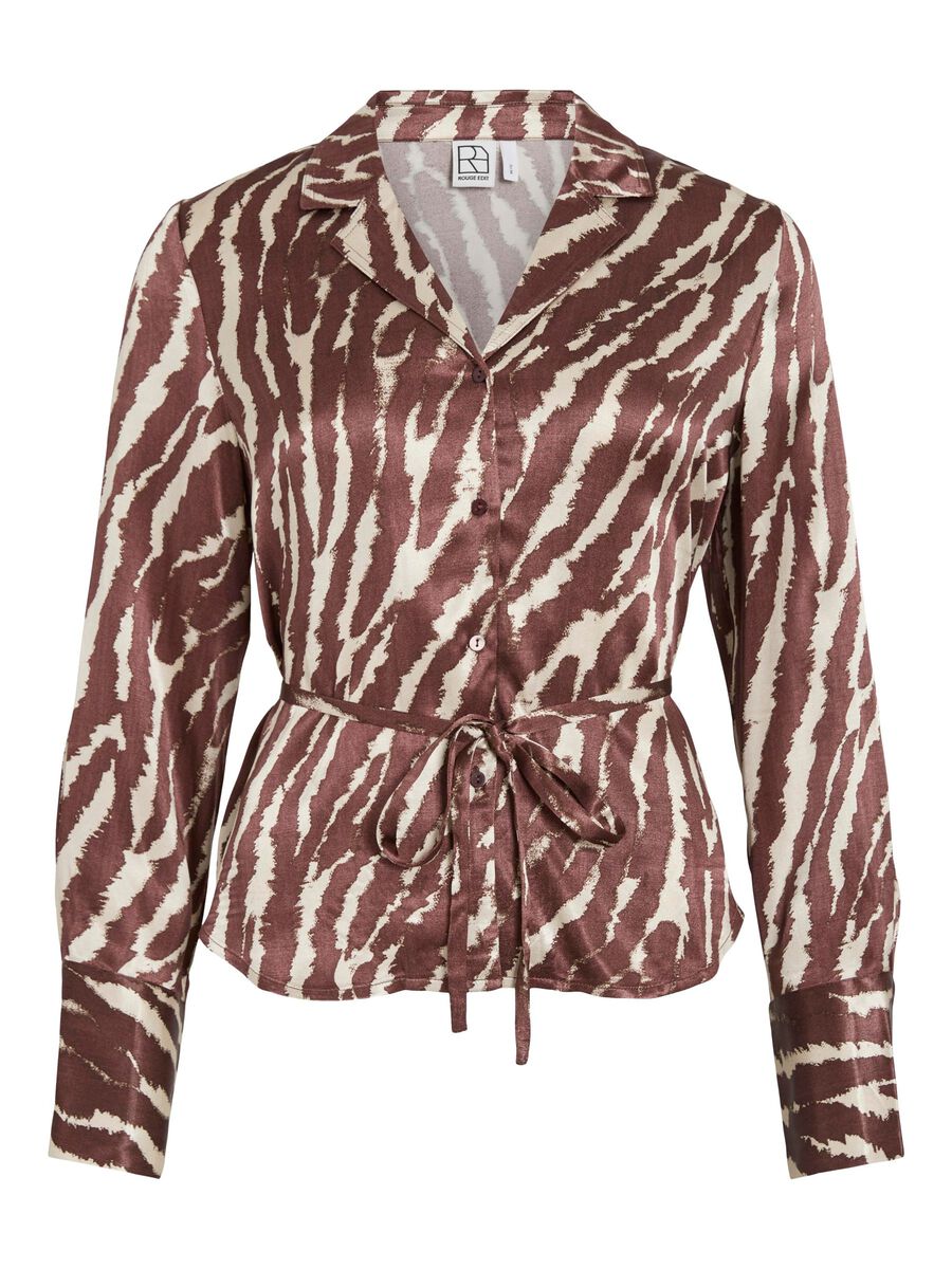 VILA TIE-WAIST LONG SLEEVED SHIRT, Decadent Chocolate, highres - 14108786_DecadentChocolate_1209360_001.jpg