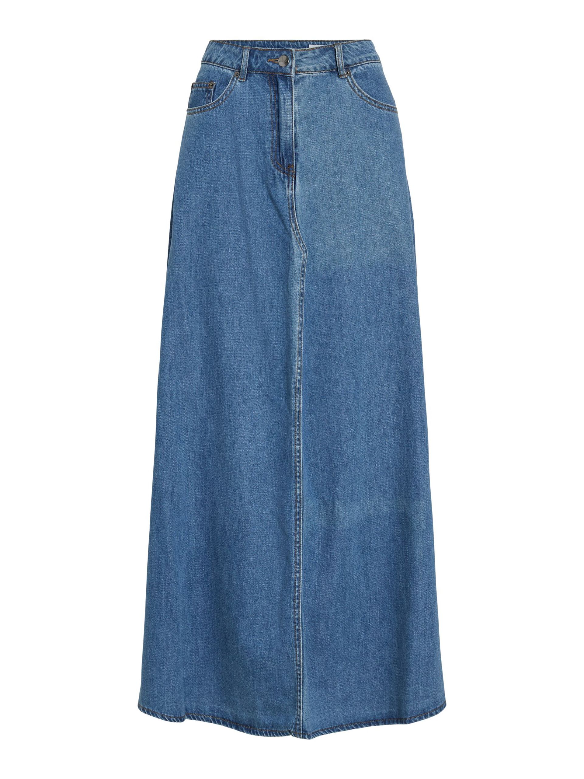 Carousel image - MAXI DENIM SKIRT, Medium Blue Denim | 5