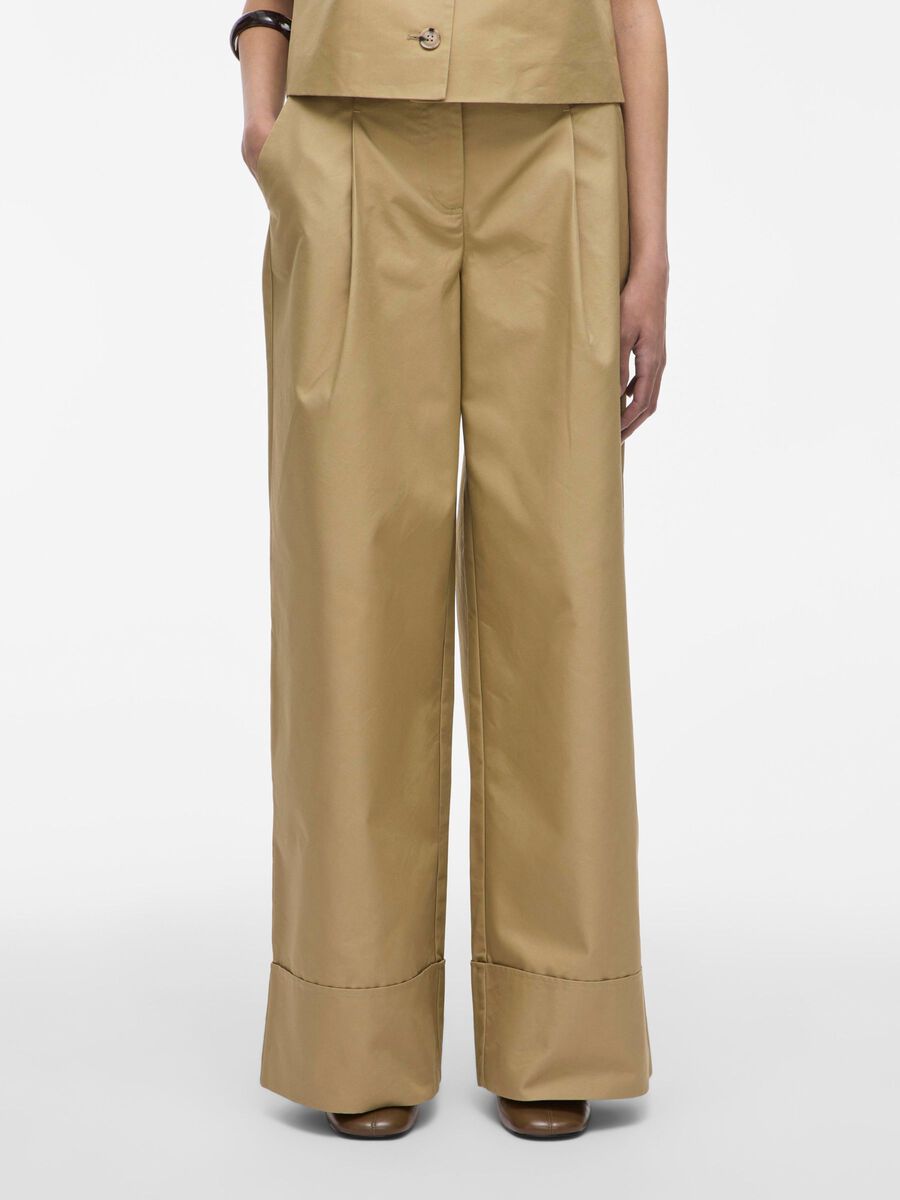 VILA MID-WAIST WIDE-LEG TROUSERS, Cocoon, highres - 14107737_Cocoon_003.jpg