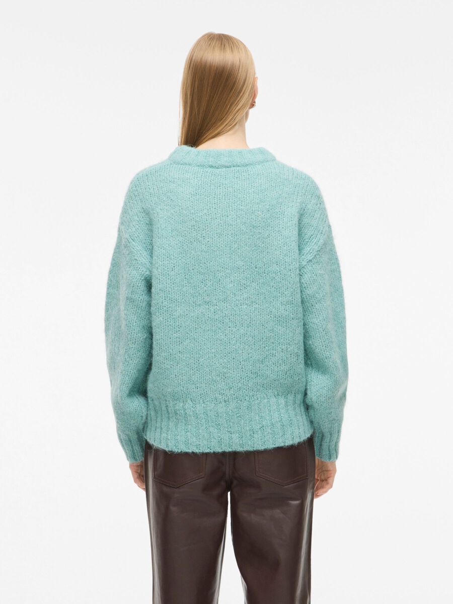 Carousel image - ROUND NECK KNITTED PULLOVER, Aquifer | 2