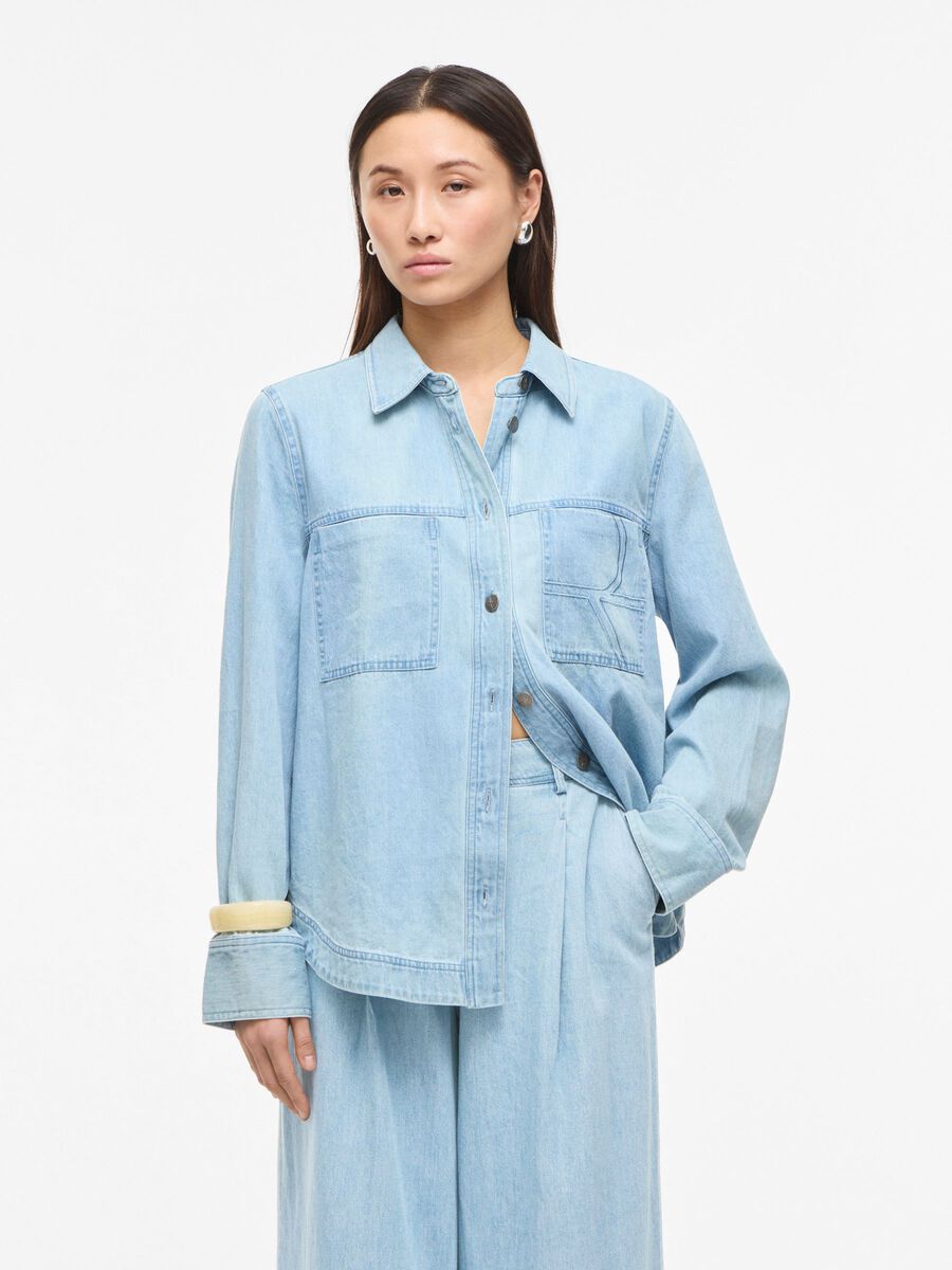 Carousel image - OVERSIZED SHIRT, Light Blue Denim | 1