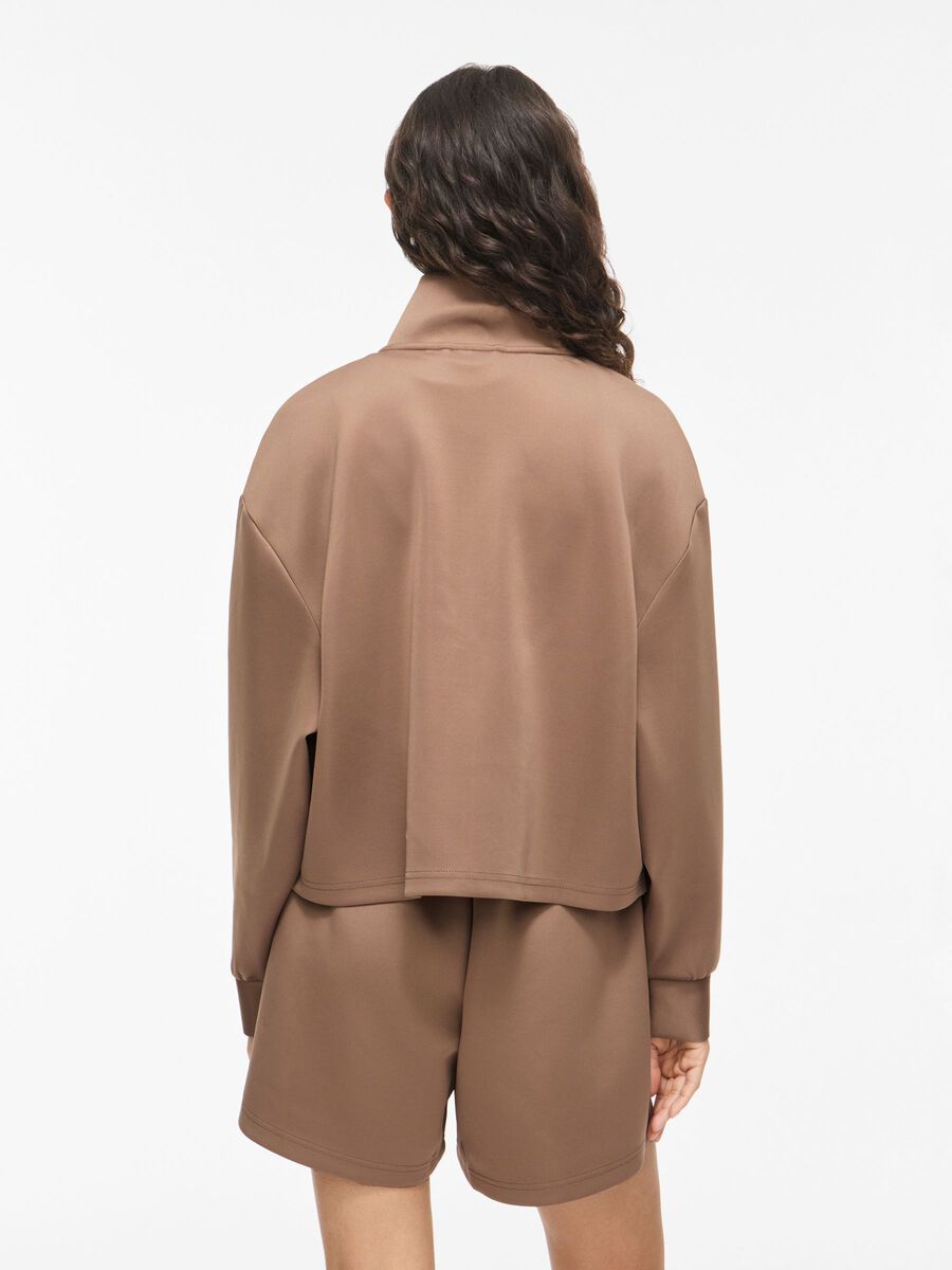 Carousel image - VILOANA ZIPPER CARDIGAN, Brown Lentil | 2