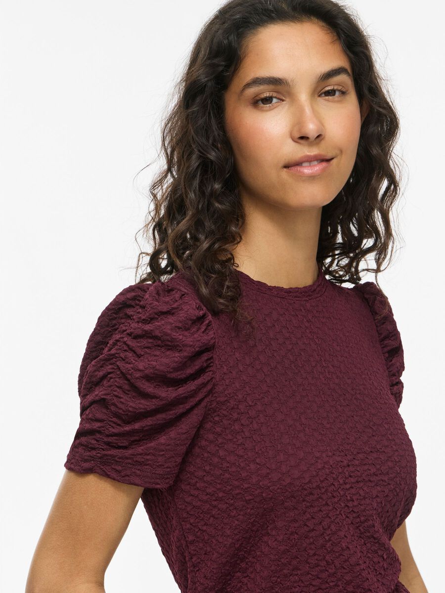 Carousel image - VIANINE ROUND NECK SHORT SLEEVED TOP, Winetasting | 3