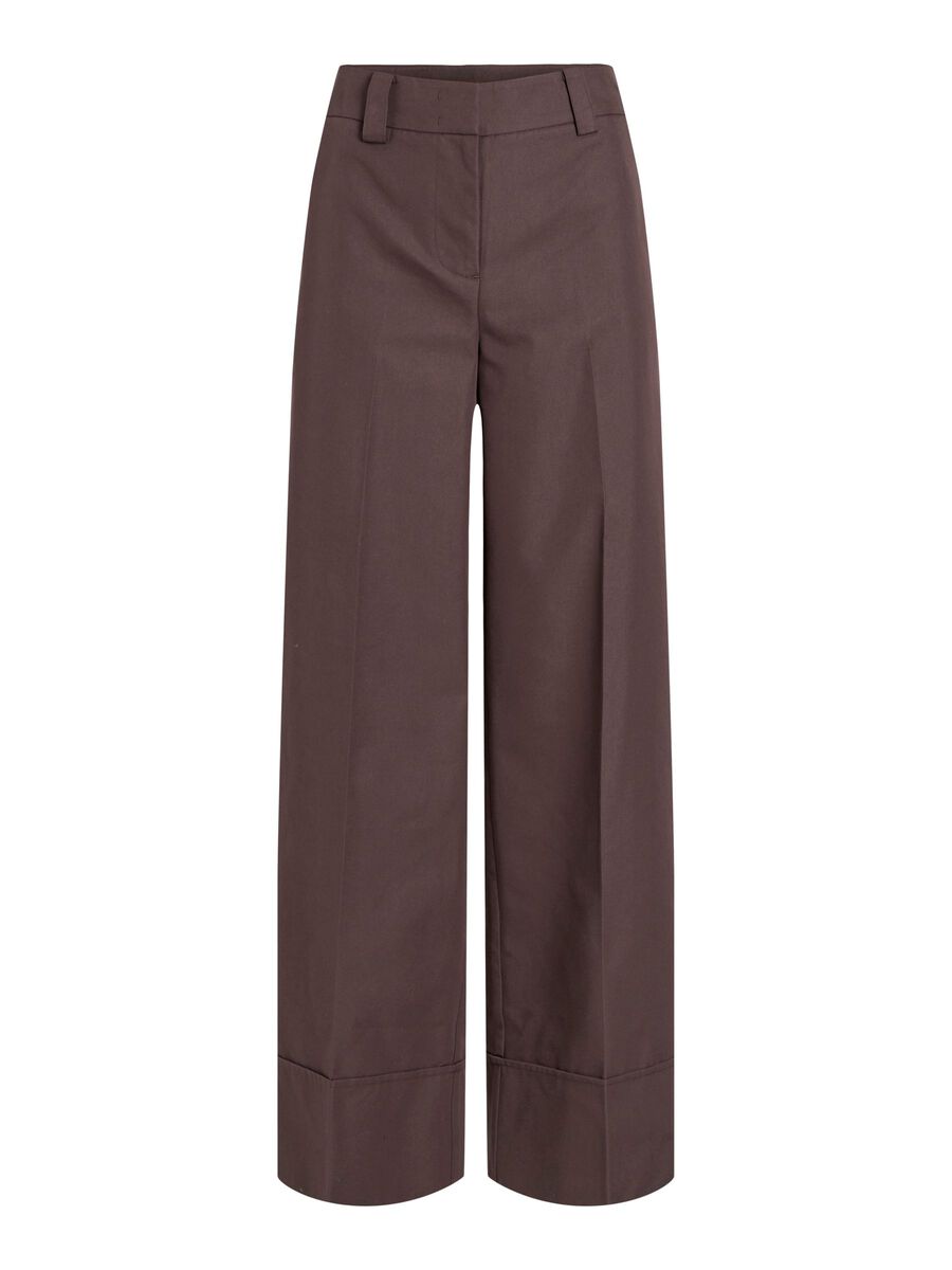 Product tile image - MID-WAIST WIDE-LEG TROUSERS, Seal Brown | 14116641_SealBrown