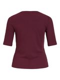 VILA ROUND NECK SHORT SLEEVED TOP, Decadent Chocolate, highres - 14108417_DecadentChocolate_002.jpg