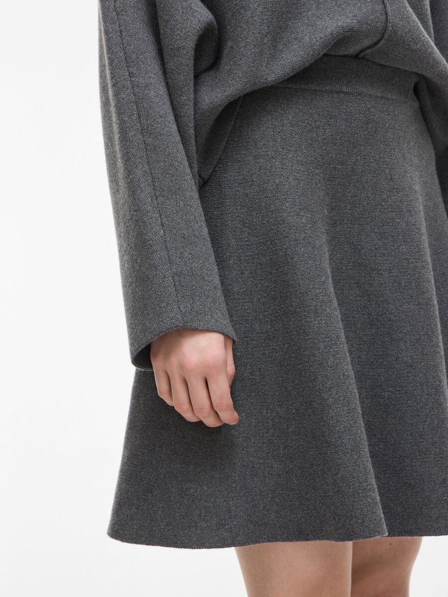 Carousel image - KNITTED MINI SKIRT, Dark Grey Melange | 3