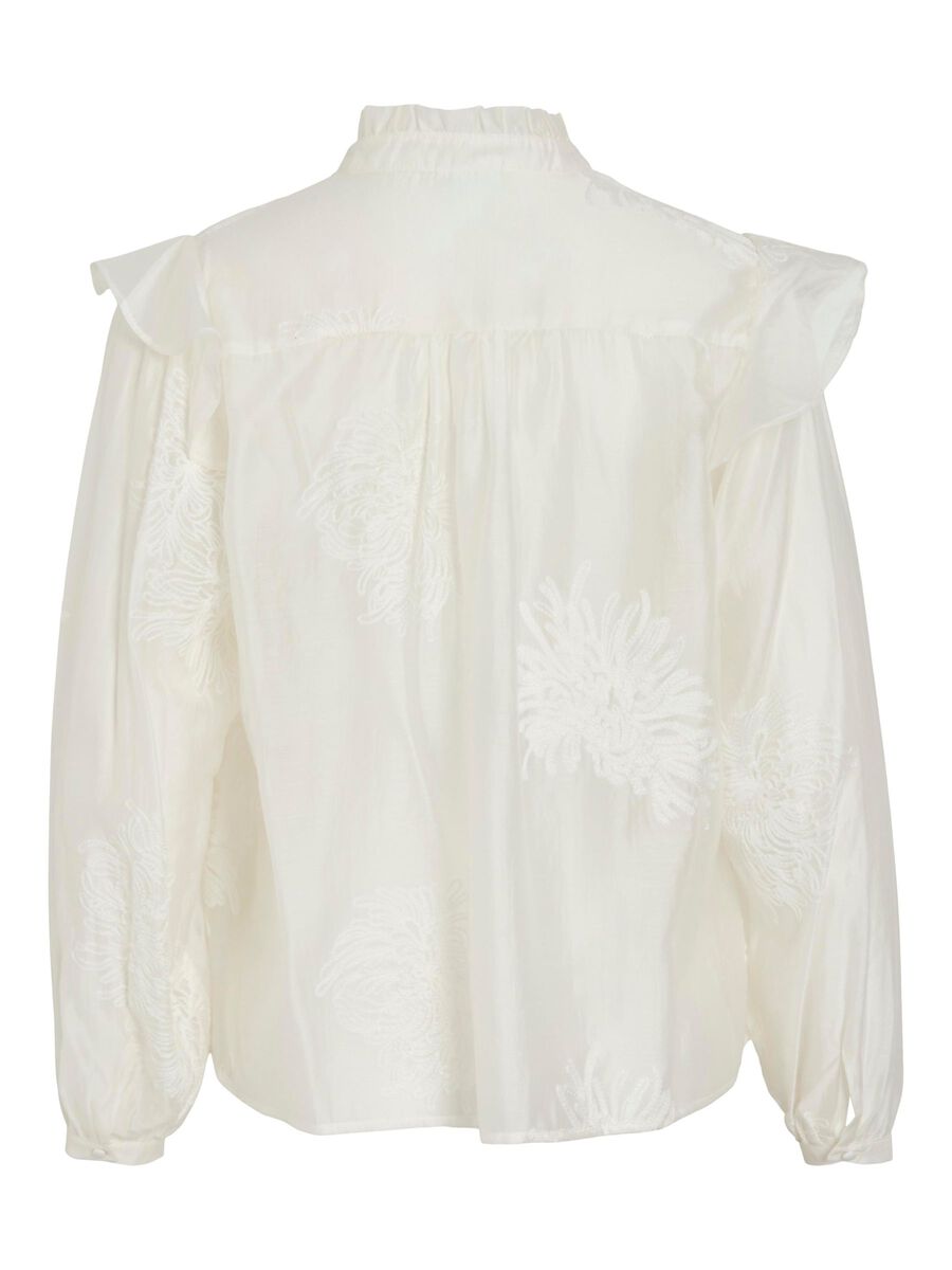 VILA RUFFLE COLLAR LONG SLEEVED SHIRT, Cloud Dancer, highres - 14108512_CloudDancer_002.jpg