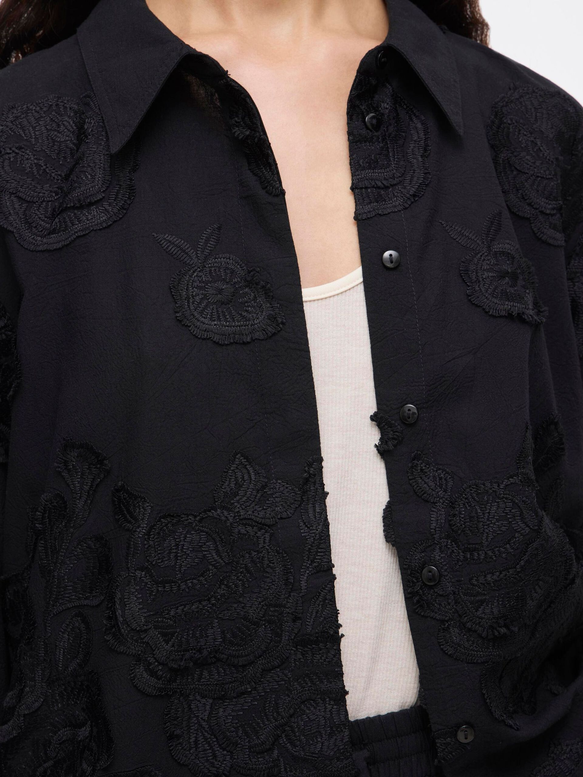 Carousel image - FLORAL LONG SLEEVED SHIRT, Meteorite | 5