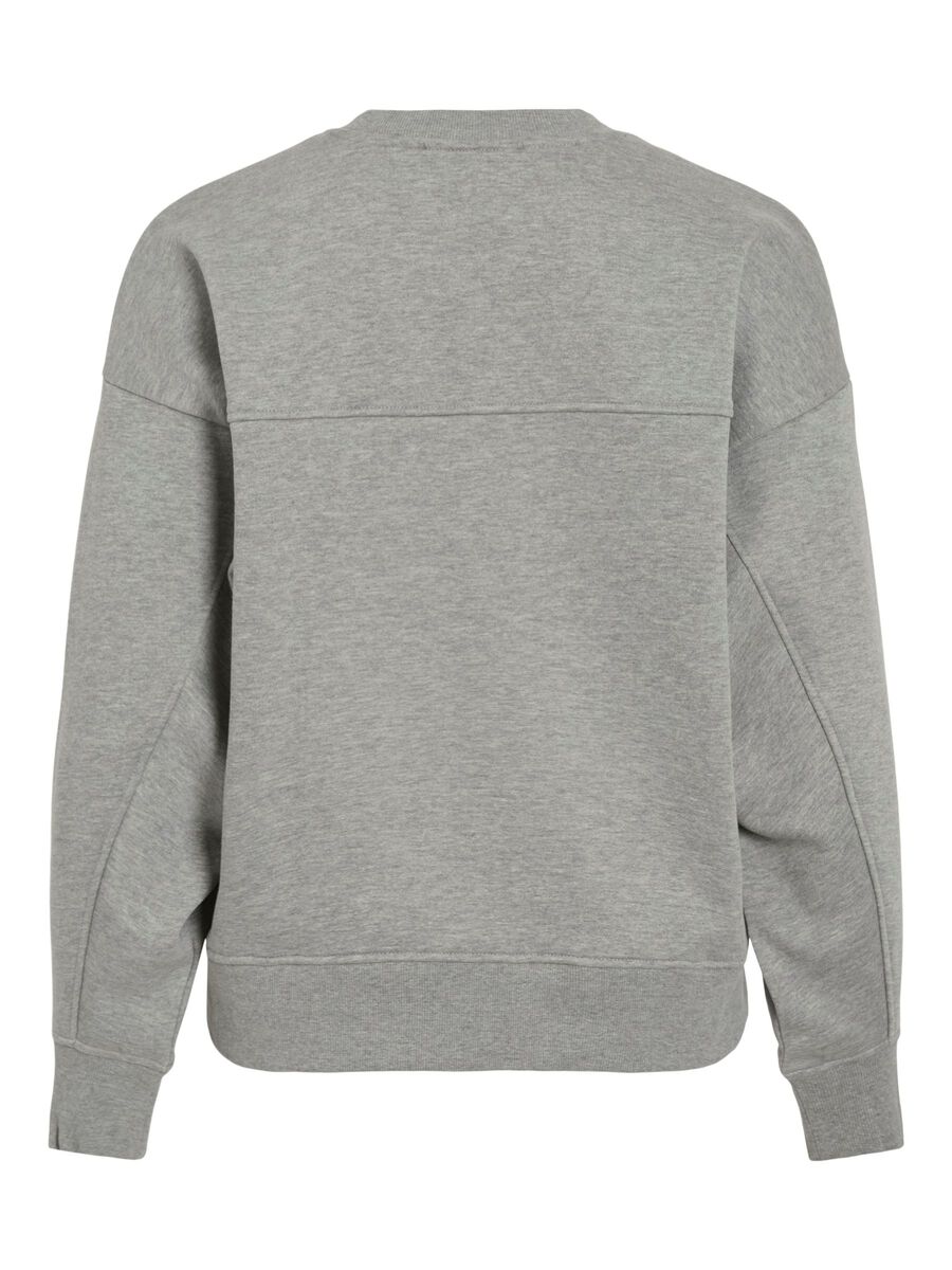 VILA LONG SLEEVED SWEATSHIRT, Light Grey Melange, highres - 14108181_LightGreyMelange_002.jpg