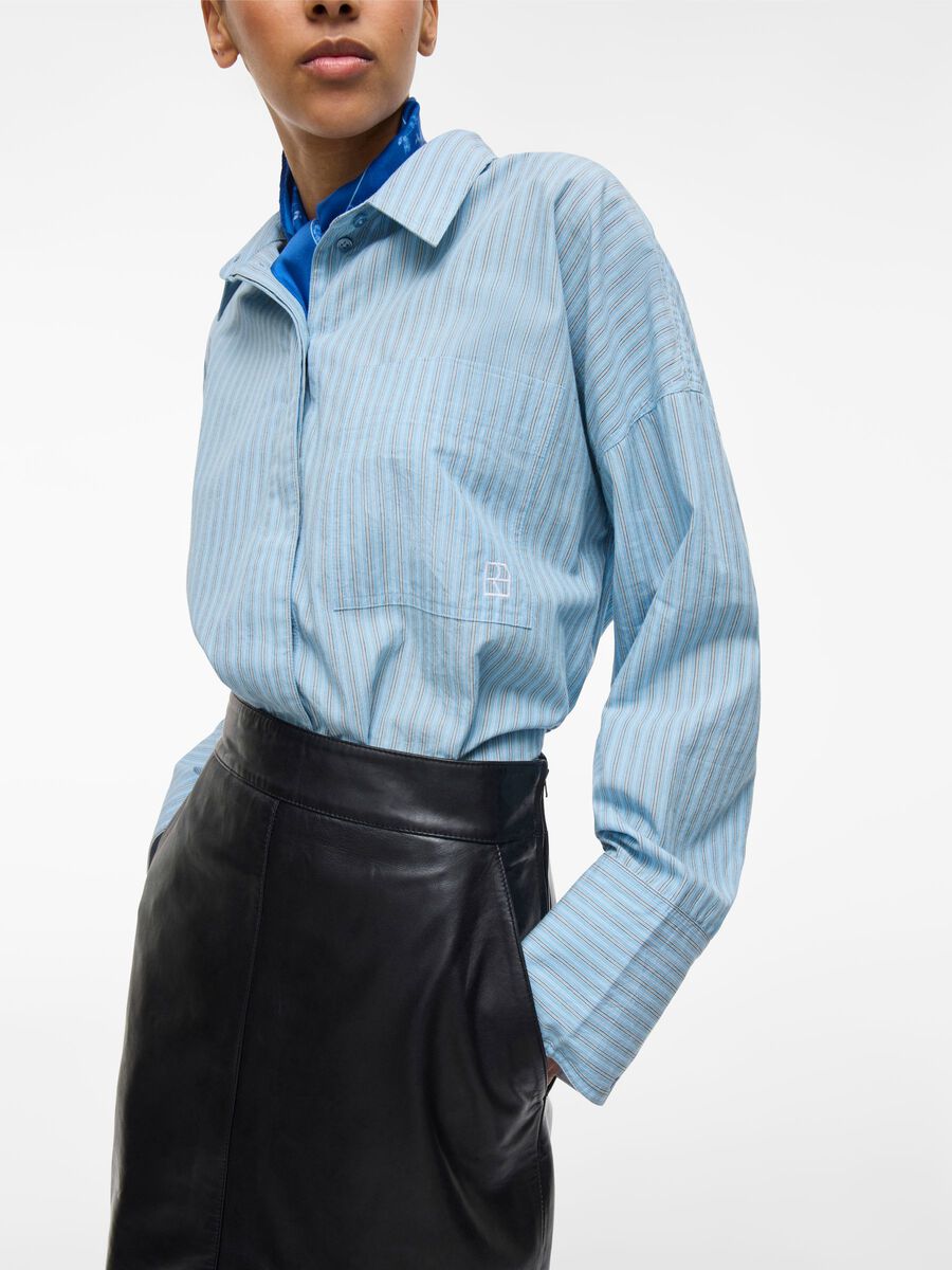 Carousel image - COTTON LONG SLEEVED SHIRT, Clear Sky | 3